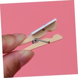 Houten Fotoklemmen - Mini Wasknijpers - Foto's Ophangen - Uil Ontwerp - 8 Stuks - Houtkleur — thumbnail 4