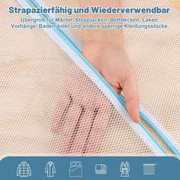 SnelShoppen - 2 Stuks Wasnet Groot 90x110cm - Herbruikbare Waszak met Rits voor Kleding, Shirts, Sweaters, Jas, Broeken - Waskorf voor Wasmachine - Wi — thumbnail 2
