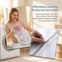 Thijox - 5 Stuks Wasnet voor Wasmachine 30x40 cm - Fijnmazige Waszak met Verborgen Ritssluiting - Ideaal voor Jeans, Blouses en Babykleding - Bescherm — thumbnail 5