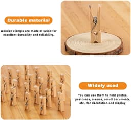 Mini Houten Haringen - Houten Wasknijpers - Decoratieve Fotowand - Natuurlijk Materiaal - 100 Stuks - Natuurlijk — thumbnail 4