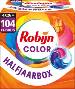 Robijn Wasmiddel - 4-in-1 Wascapsules - Color - 4 x 26 stuks - 104 Wasbeurten - Voordeelverpakking — thumbnail 1
