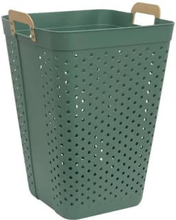 5Five zeer ruime wasmand Kolos - groen - 74 liter - 44 x 64 cm - kunststof - wasbox - mand voor wasgoed - badkamer - met handvatten — thumbnail 3