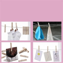 Houten wasknijpers - Kleine clips - Kleding drogen - Multifunctioneel gebruik - 400 stuks - Houtkleur — thumbnail 5