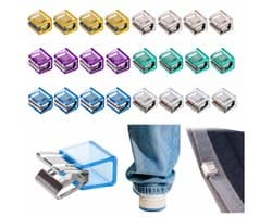 Broekspijp Inkorter Clips - 24 Stuks - Kledingclips voor Wijde Broeken, Jeans & Lange Broekspijpen - Onzichtbare Broekspijp Klemmetjes Tegen Slepen - 6 Kleuren - Mode Gadgets