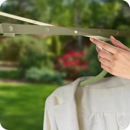 Uittrekbare waslijn 4 meter - Draagbare waslijn voor camping met stalen karabijnhaak - Opvouwbare reislijn voor huishouden, balkon, woonwagen, camper en outdoor — thumbnail 2