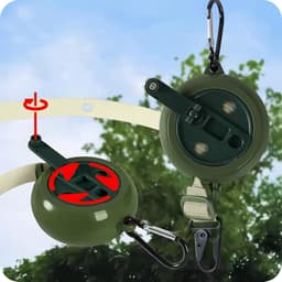 Uittrekbare waslijn 4 meter - Draagbare waslijn voor camping met stalen karabijnhaak - Opvouwbare reislijn voor huishouden, balkon, woonwagen, camper en outdoor — thumbnail 4