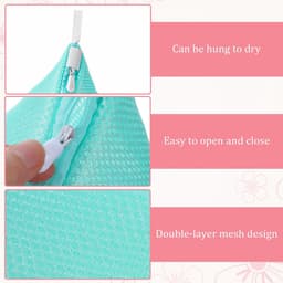 4-Delige mini multifunctionele waszak - Polyester mesh waszak - Geschikt voor wasmachines, bh's en ondergoed - Witte rits driehoek 12 cm * 12 cm - kleur — thumbnail 3