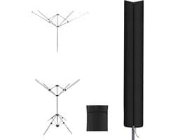SnelShoppen - Swivel Clothesline Cover - Waterdichte Bescherming voor Rotatieve Waslijnen - Universele Maat 165x15x15cm - Met Rits en Trekkoord - Tuin