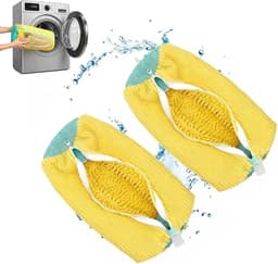 Waszak voor Schoenen met Verborgen Rits, Duurzaam Polyester, Ideaal voor Sneakers en Sportschoenen, Set van 2, Geel, Bescherming en Wasgemak — thumbnail 3