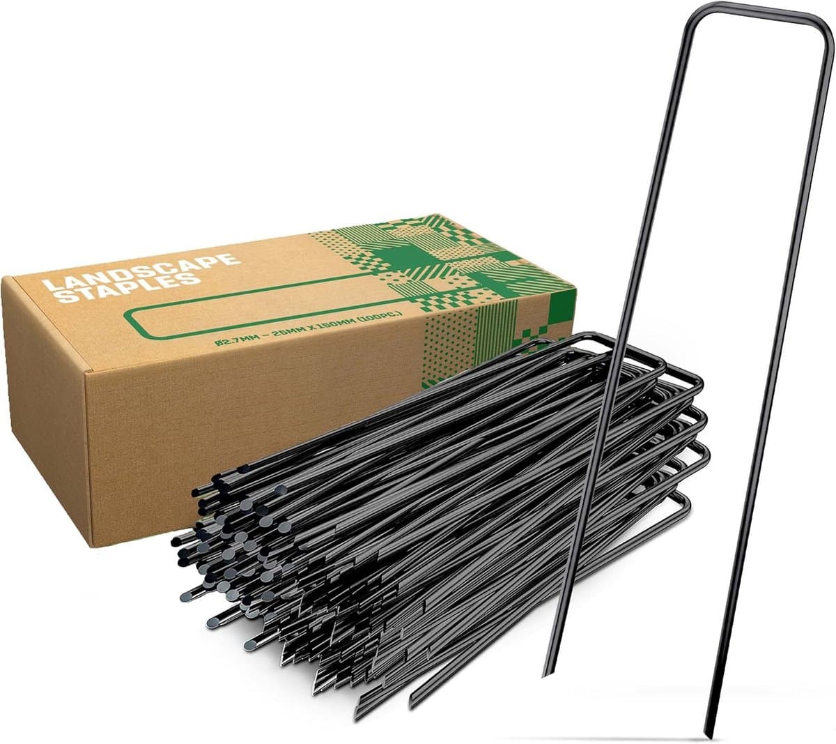 SnelShoppen - 100 Stuks Tuinankers Non-Galvanized Staal - 150mm Lange Grondankers voor Tuin, Gaas, Schutting & Tuinvlies - Stevige Aarding — afbeelding 1