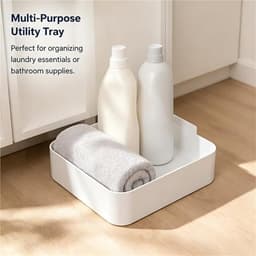 Lekbak Wasmachine - 2-Delige Set - Wateropvangbak - Opvangbak - Universele Wasmachine Lekbak - Afvoerbak Voor Wasmachines - 17.8 × 17.8 × 5 Cm - Eenvoudig Te Installeren - Afvoerbak - Geschikt Voor Appartementen, Garages En Huurwoningen - Wit — thumbnail 3