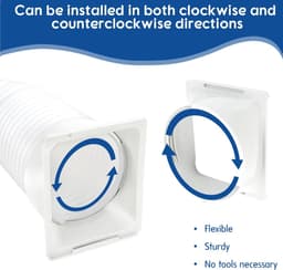 SnelShoppen - 150mm/5.9 Inch Universele Air Conditioner Afvoerslang Adapter - ABS Vierkant Naar Rond Koppelstuk - Ideaal Voor Mobiele Airco's — thumbnail 4