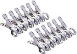 12 Stuks RVS Strandhanddoek Klemmen, Grote Windbestendige Klemmen voor Handdoeken, Wasgoed en Dikke Kleding, 8.5 cm Kledingknijpers — thumbnail 1