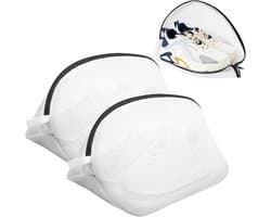 Wasnet schoenen, 2 stuks netschoenenzak, wasmachine met ritssluiting, 40 x 25 x 25 cm, waszak, waszak, schoenwaszak, voor sneakers, sokken