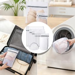 Wasnetjes met ritssluiting - Wit - Diverse maten - Polyester mesh waszakken - Voor wasmachine en reisorganisatie — thumbnail 2