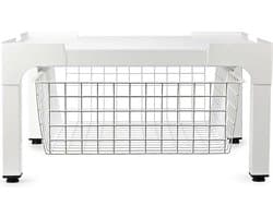 Nedis Wasmachine Verhoger met Mand - Opbouwmeubel - Wasmachine en Droger - 200 kg - Wit