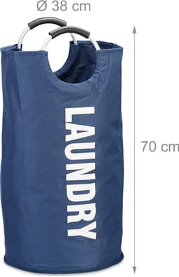 opvouwbare wasmand - met hengsel - 60 l - lichtgewicht - 70 x 38 cm - blauw — thumbnail 4