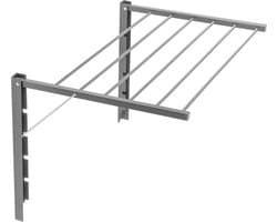 Droogrek - Opklapbare badkamerdroger aan de muur gemonteerd - 70 cm Zilver
