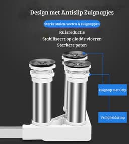 Multifunctionele Wasmachine Verhoger – Onderstel – Verstelbaar in Hoogte – Extra Stevig & Stabiel – 4 Poten– 200kg Belastbaar – Opbouwmeubel — thumbnail 2