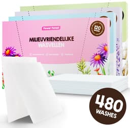 Proefpakket Wasstrips ECO 480 Wasbeurten in 4 Geuren Milieuvriendelijke Wasmiddeldoekjes Wasvellen Wasmiddel Voordeelverpakking incl. wasverzachter wasdoekje — thumbnail 1