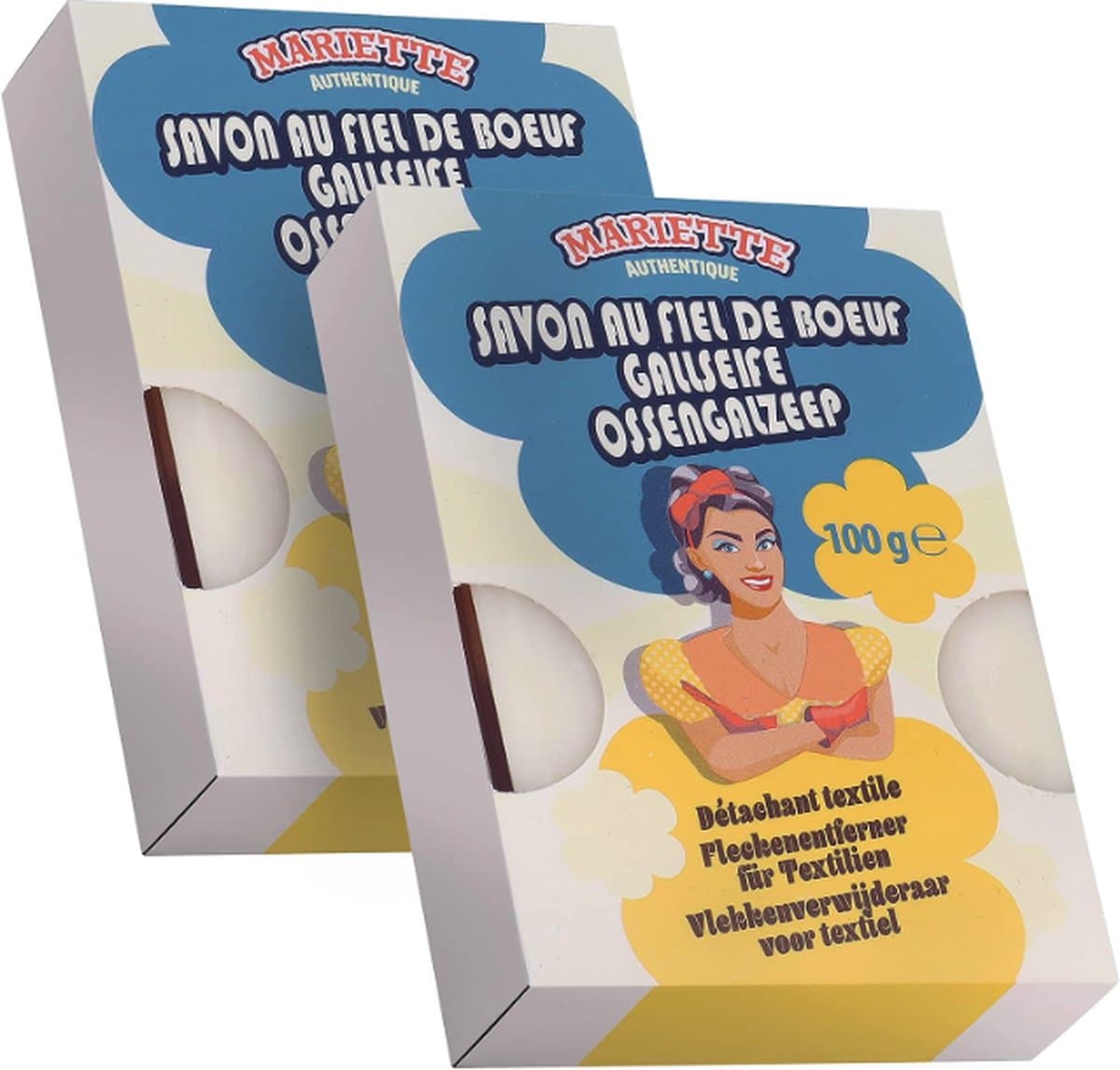 Authentieke ossengalzeep - Vlekkenverwijderaar voor textiel - 100g - Mariette pack of 2 — afbeelding 1