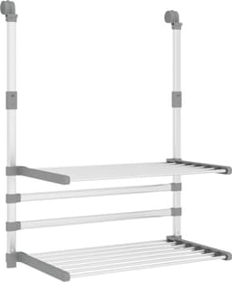 vidaXL - Droogrek - voor - balkon - 54x25x42 - cm - aluminium — thumbnail 1