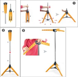 Tatkraft PALM Inklapbaar Droogrek 42 kleding hangers - Droogtoren - Wasrek - Droogrek Hangend - Wasrek Inklapbaar - Droogmolen - Opvouwbaar Staand Kleding Droogrek - Wasdroogrek - Droogrekken - Wasrek Staand - Voor Badkamer/Balkon/Binnen/Buiten — thumbnail 5