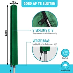 Droogmolen hoes - Droogmolen beschermhoes - Weerbestendig - 165 x 28 cm - Universeel - Groen — thumbnail 3