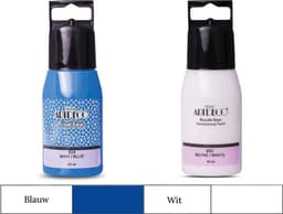 Artdeco 3D Dimensionale Verf Set – 2x50 ml – Blauw & Wit – Geschikt voor Stof, Glas, Keramiek, Karton, Metaal, Papier & Steen – 3D Liner Textuur- en Reliëfschilderen Dimensional Paint — thumbnail 1
