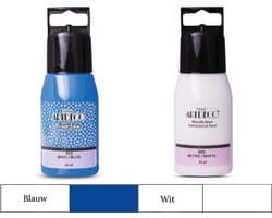 Artdeco 3D Dimensionale Verf Set – 2x50 ml – Blauw & Wit – Geschikt voor Stof, Glas, Keramiek, Karton, Metaal, Papier & Steen – 3D Liner Textuur- en Reliëfschilderen Dimensional Paint