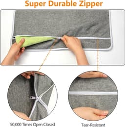 Grijs - Vuile kledingzakken kunnen achter de deur worden gehangen-Ophangbare Wasmand - Opvouwbare Wasmand - Plakhaakjes Zelfklevend - Deurhaakjes - Extra grote capaciteit - eenvoudig schoon te maken — thumbnail 3