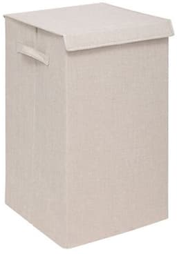 5Five Eureka sorteer wasmand - 2x - 74 liter - beige - 37 x 37 x 60 cm - MDF/Polyester stof - met afsluitklep — thumbnail 5