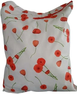 Bluvardi Katoenen waszak -Heavy Duty XXL- met trekkoord - red flowers — thumbnail 2