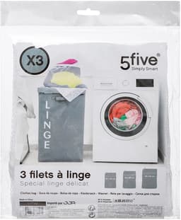 5Five Set van 3x stuks waszakjes/wasnetjes - wit - in 3 formaten - Wasgoed zakjes - BH zakjes — thumbnail 4