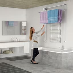 Foxydry Wall 152 cm White - droogrek wandmontage -bediening links- Witte kleur - 152 x 52 x 137 cm — thumbnail 5