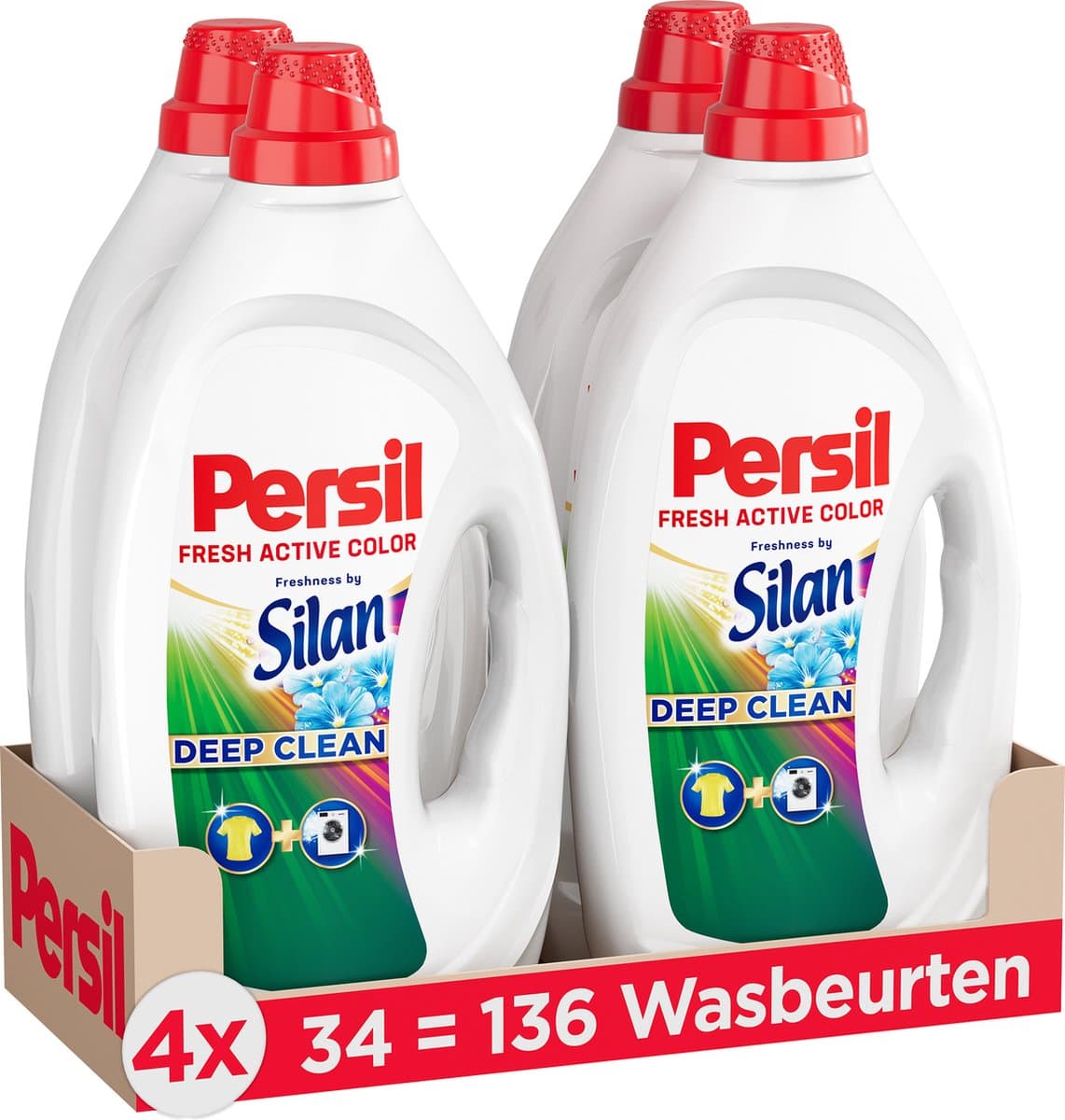 Persil Freshness By Silan Deep Clean - Vloeibaar Wasmiddel - Voordeelverpakking - 4 x 34 Wasbeurten — afbeelding 1