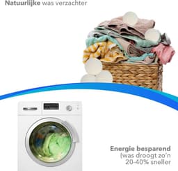 Drogerballen - droogballen - wasdrogerballen - wasdroger ballen - wasbol - wasbollen - wasballen - doseerballen - energiebesparende producten - energiebesparend - duurzaam cadeau - RWS wol - zero waste - wasverzachter - 6 stuks — thumbnail 3