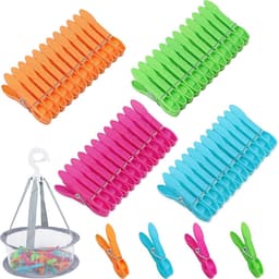 Set van 48 Wasknijpers zonder Afdrukken met Opbergmand - Windbestendig en Anti-slip — thumbnail 1