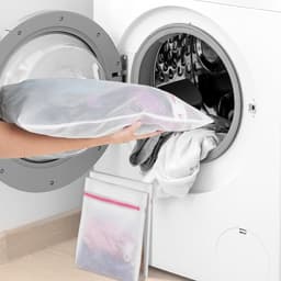 IMPERATORIS® Waszakjes voor Wasmachine - Bescherming voor Fijne Was en Schoenen - Mesh Wasnet met Rits - Voorkomt Slijtage - Set van 3 - wit , rose - 30 x 40 cm — thumbnail 2