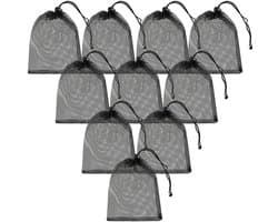 IMPERATORIS® Waszakjes voor Wasmachine - Bescherming voor Fijne Was en Schoenen - Mesh Wasnet met Rits - Voorkomt Slijtage - Set van 10 - zwarte - 20 x 15 cm