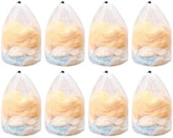 IMPERATORIS® Waszakjes voor Wasmachine - Bescherming voor Fijne Was en Schoenen - Mesh Wasnet met Rits - Voorkomt Slijtage - Set van 8 - Wit - 40 x 30 cm