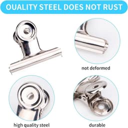 10 stuks metalen letterclips 90 mm - brede beugelclips roestvrij staal — thumbnail 4