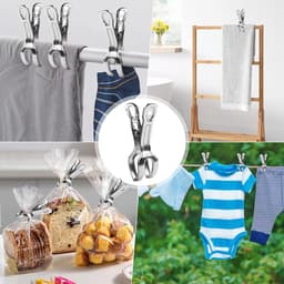 VVGoods - Set van 6 strandhanddoekclips van roestvrij staal voor het bevestigen van handdoeken - Ideaal voor stranddag, wasdag en meer — thumbnail 5