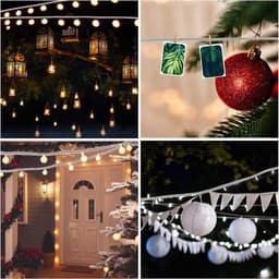 Kledinglijnen – 20ft/6m Draagbare Windbestendige Waslijn met Roestvrij Stalen Kabelspan Systeem, Multifunctionele Zware-duty Wastouw voor Kerstdecoratie, Buiten/Binnen, Thuis & Drogen — thumbnail 2