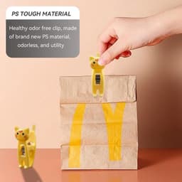 12 stuks kattenvormige zakclips leuke chip clips papieren clips Japanse wasknijpers kleding pennen grappige chip clips voedseltas clip voor snack chips opslag (geel) — thumbnail 5