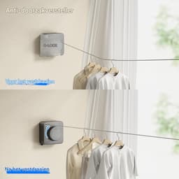 Ynkkvre - Waslijn - Wasdraad - Uittrekbare Waslijn - Wanddroogrek - Stalen Gevlochten - Anti-doorhang Ontwerp - Maximale Lengte 4,6 Meter - Draagvermogen tot 18 kg - Roestvrij Stalen Kabel - Eenvoudige Installatie — thumbnail 4
