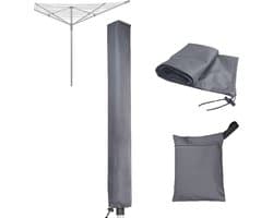 Waterdichte afdekking voor droogmolens met ritssluiting – 16 x 16 x 180 cm, beschermhoes voor roterende wasdrogers, Oxford-stof, winddicht, grijs