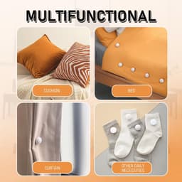Dailygoods- Dekbedovertrek Clips Antislip - Bevestigingsclips Paddestoel - Quilt Klemmen - Decoratie Fixatie - Set van 4 Wit - Duurzaam Materiaal - Bedklemmen — thumbnail 3