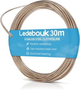 Wäscheleine 30 Meter Extra Stark mit Stahlkern – Flexible und Reißfeste Wäscheleine für Garten, Camping und Outdoor — thumbnail 1