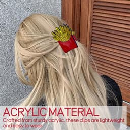 2 stuks Haarclips in Voedselvorm - Hamburger en Friet Klauwclip Set — thumbnail 5